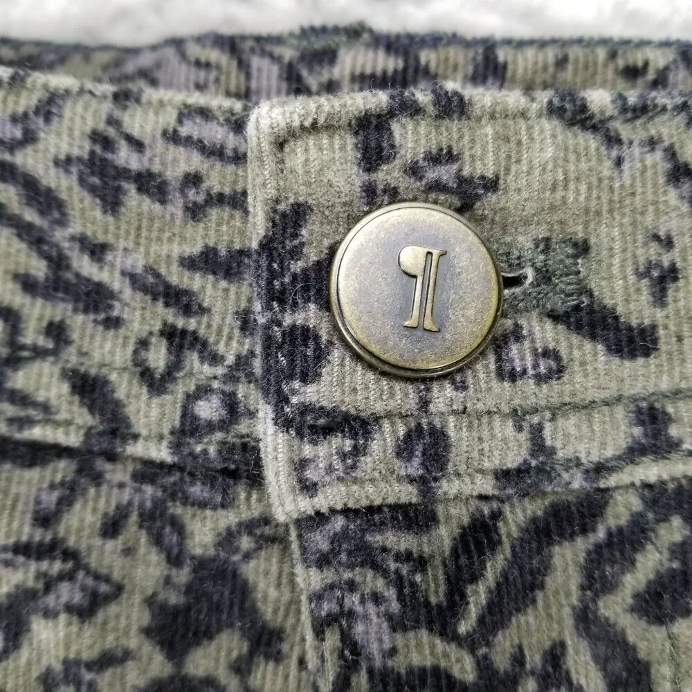 Pilcro Jeans Womens 28 Serif Olive Green Camo Print Corduroy Skinny Stretch - Picture 3 of 15